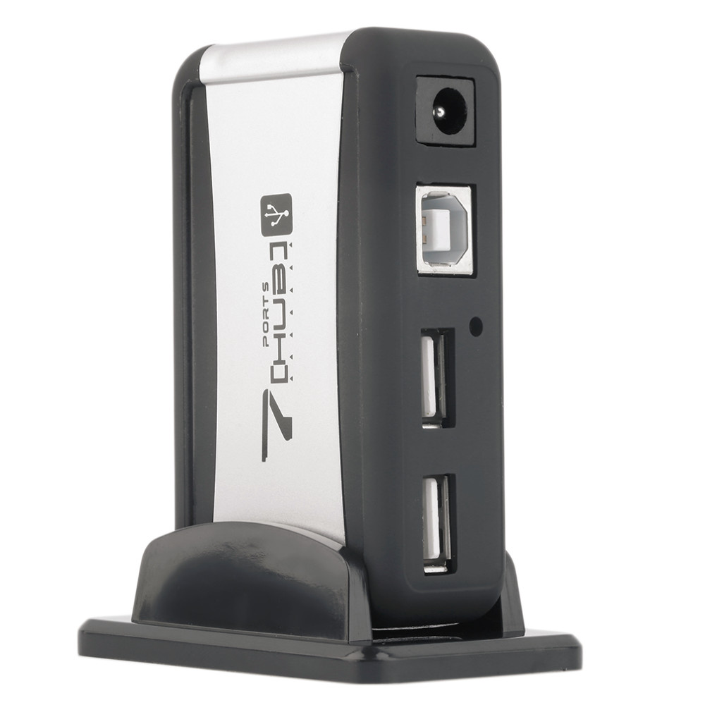 7 Port USB 2 0 HUB with US Plug AC Power Adapter For Laptop