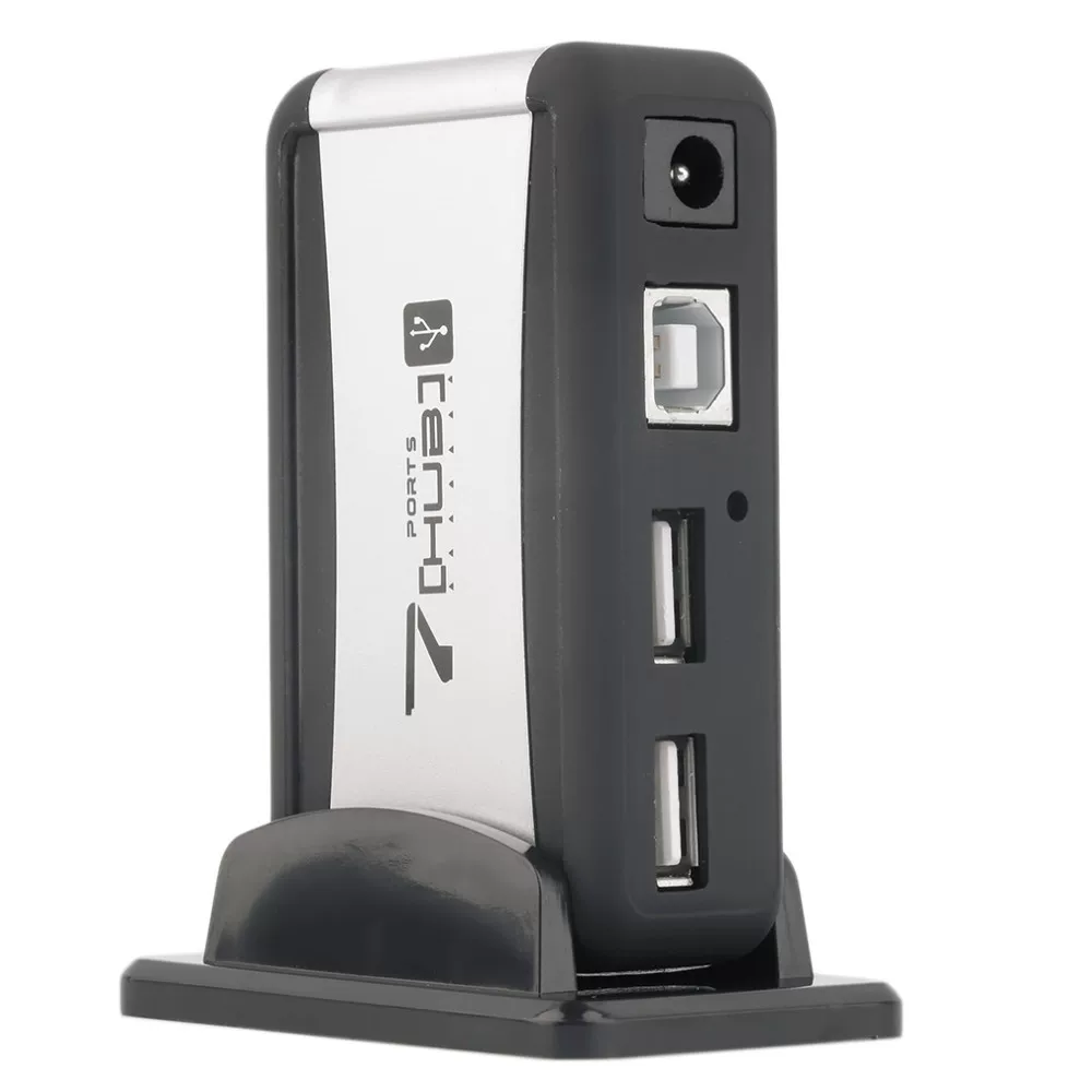 Хаб USB 2.0 на 7 портов с адаптером US plug для ноутбука
