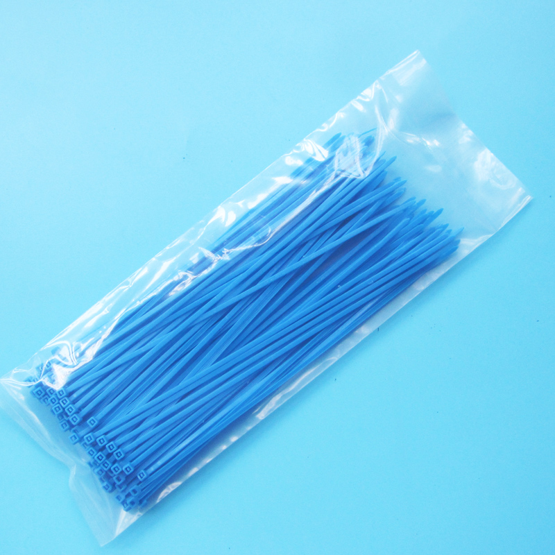 Blue Bono Color Plastic Nylon Tie Ribbon cord Ribbon High Temperature Prick strap with bundled strap 2 5 * 200MM