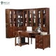 Bàn đầy đủ tủ sách gỗ rắn bàn kết hợp bàn ghế gỗ óc chó màu đen kết hợp tủ sách học máy tính sofa gỗ Bộ đồ nội thất