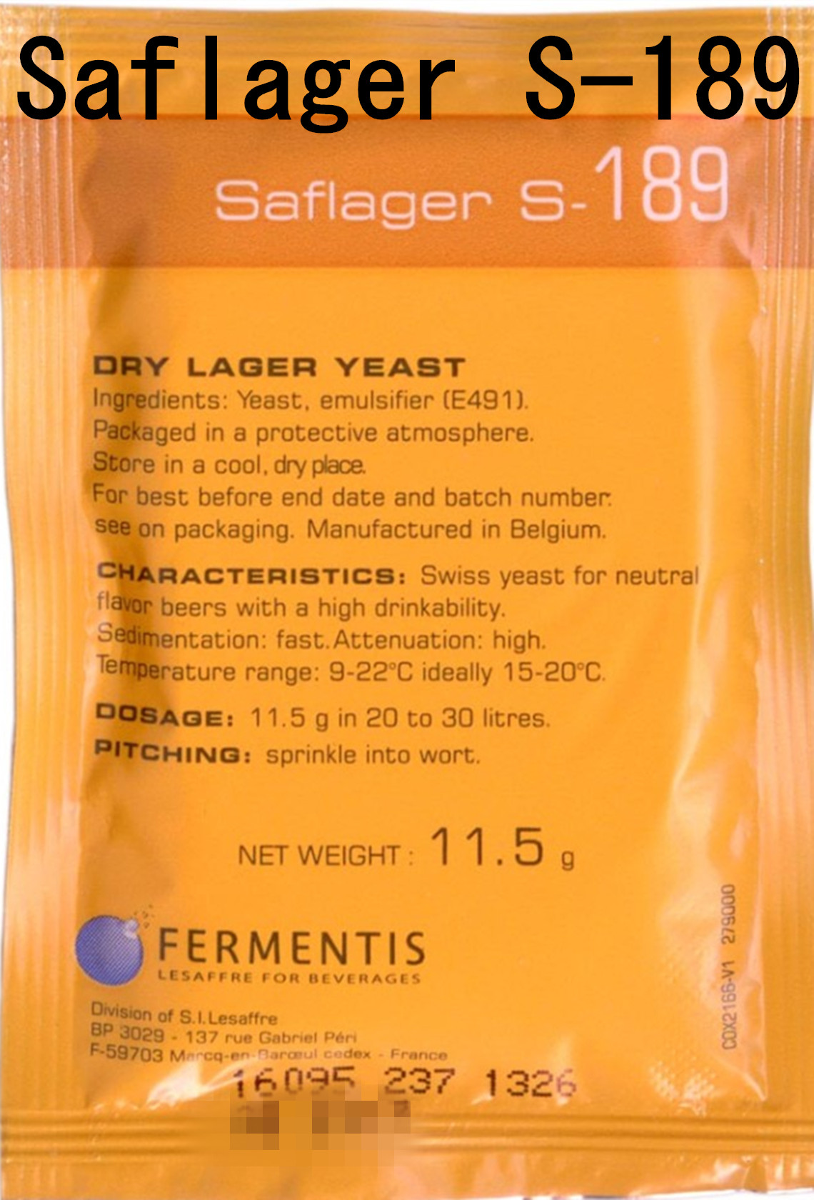 YL561(S-189 Lager yeast sterile dispensing) (original Fermentis, France)