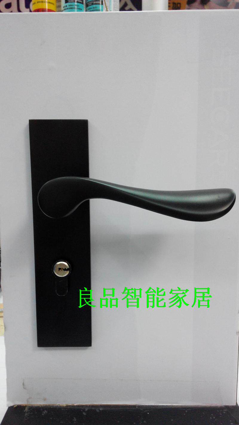 ᦁ German Sikamen Lock ● Dumb black door lock CA56BF space aluminum double tongue door lock magnetic silence lock