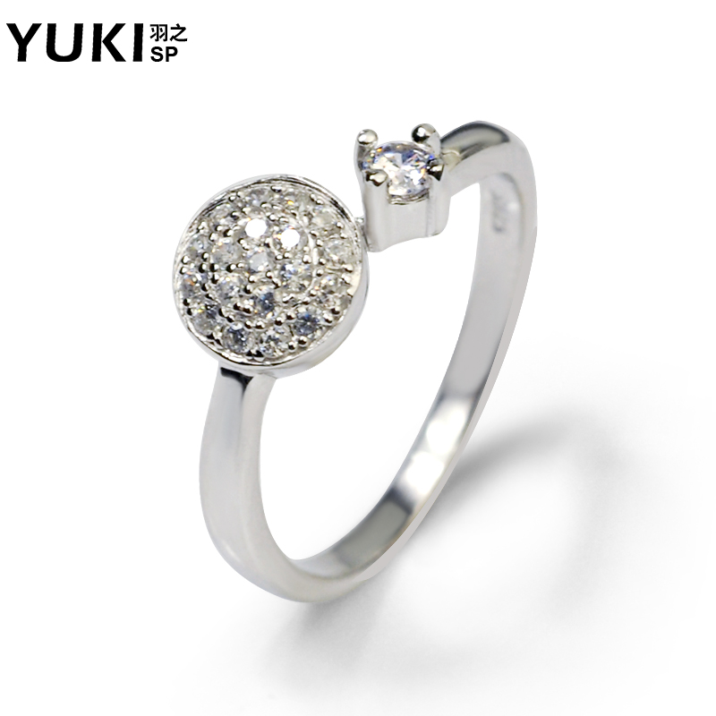 YUKI来自925银戒指 星星戒指 韩国求婚款戒指 韩版时尚的你