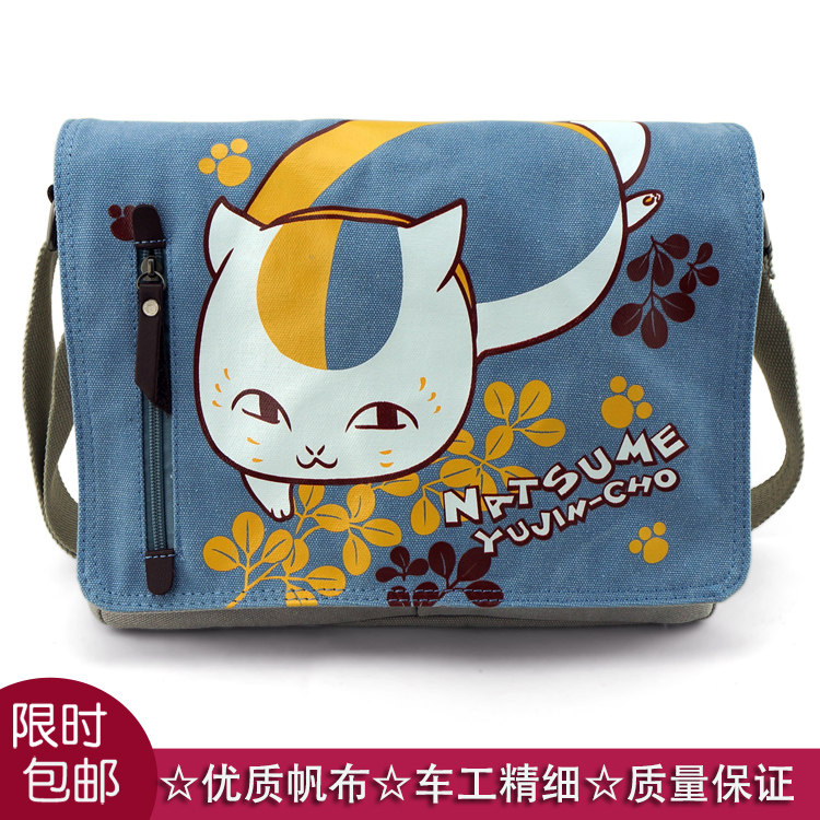 Summer Destination Friends Bill Shoulder Bag Kitty Teacher Dragon Cat Silver Soul Steal Tomb Notes Cartoon Canvas Satchel Satchel Bag