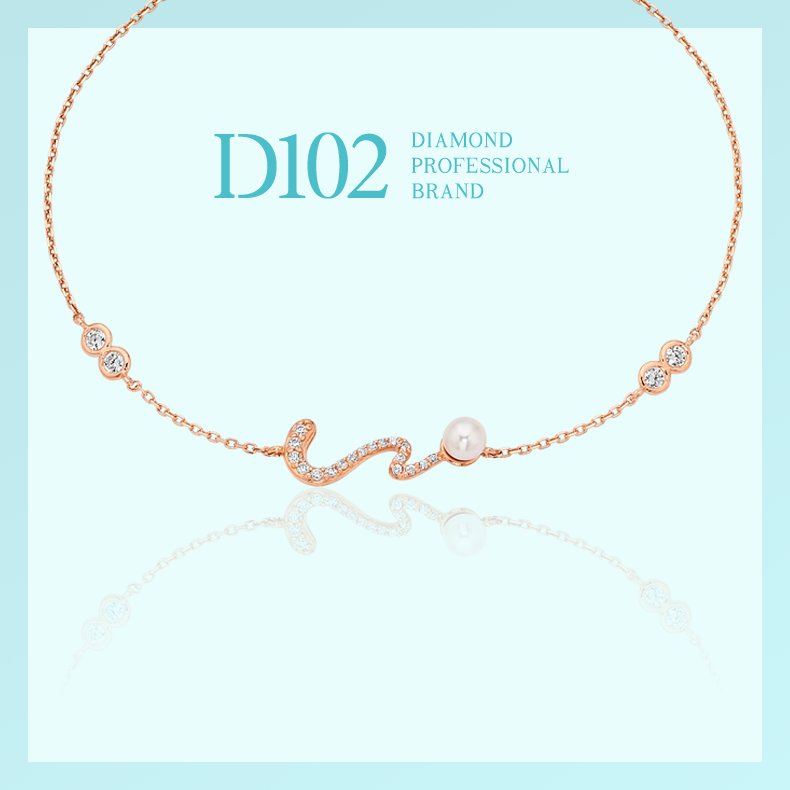D102 全手工定制手链 Dione 18k粉红金 Akoya珍珠 冰海女神手链