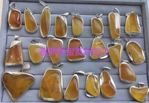 Pure handmade edging 925 silver pendant empty tray European and American style stone accompanying inlay processing custom personalized jewelry