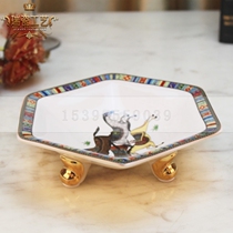 European snack plate ceramic love horse map dried fruit cup horse map small fruit plate ktv fruit plate luxury house table