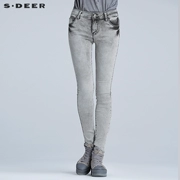 Sdeer San Dior cũ tie nhuộm trắng chân thường quần denim S16280810