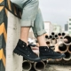 UFOSTORY giày cao men canvas của nam giới khởi động Martin khởi động ngoài trời Pháp khởi động quân sự thủy triều của nam giới giày mùa hè giày