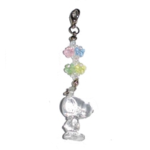 Japan PeanutsSnoopy Snoopy bag pendant zipper small pendant key chain (transparent)