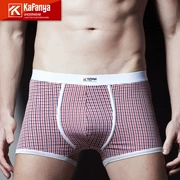 Kafaya nam đỏ và xanh houndstooth in boxer phương thức modal nam bốn góc tăng u cặp đôi đồ lót lồi