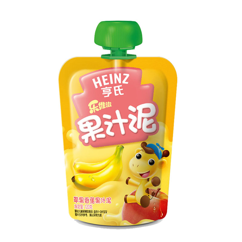 Heinz/亨氏乐维滋果汁泥苹果香蕉果汁泥120g宝宝 新老包装随机发
