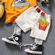 Black and white 2 Color children Broken Fries Fries Casual Shorts Summer Style Boy Baby Loose Flow Sudenim Hot Pants