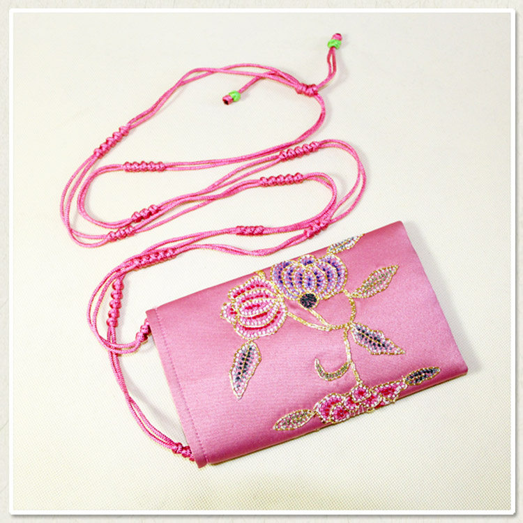 Han Embroidery Boutique Hanging Neck Mobile Phone Bag Protective Sheath Handmade Embroidery Gift Skew Satchel Single Shoulder Bag bag