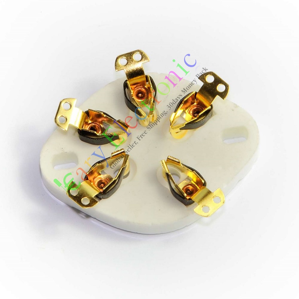 New ceramic five-legged vacuum tube gold-plated tube seat GZC5-1-G canopy suitable for FD422 807 FU7, etc.