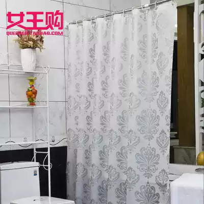 European flower shower curtain waterproof thickening mildew shower curtain European large flower fabric curtain dressing room partition curtain PEVA send hanging