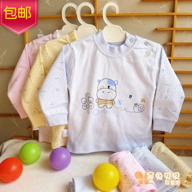 Small shell autumn and winter baby children's underwear pure cotton cotton bamboo fiber warm autumn clothes two-piece set