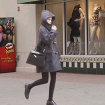 miusu 21 autumn and winter clearance plush dark gray thick horned buckle hooded coat woolen coat womens middle length