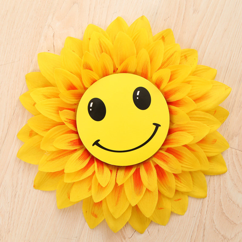 Smiling face multi-layer sunflower flower simulation sun flower sports meeting road gymnastics performance stage props dance
