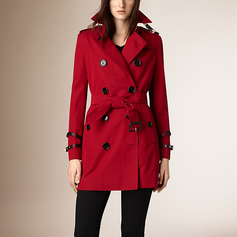 BURBERRY/博柏利皮革装饰棉质嘎巴甸 Trench 风衣 39942231