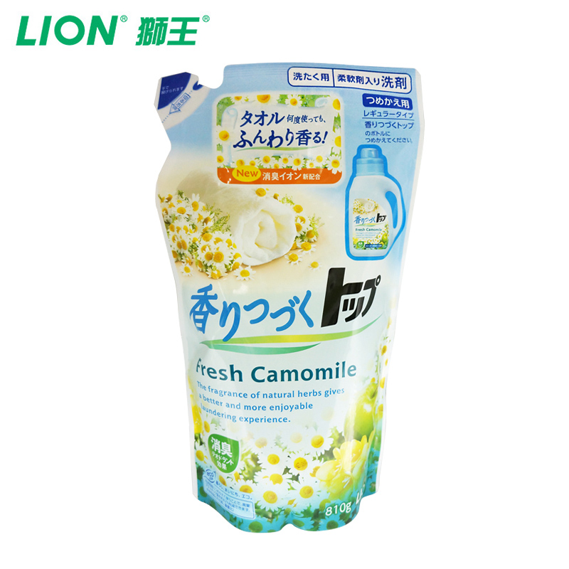 狮王TOP持久香氛柔顺洗衣液替换装810g(洋甘菊香型)