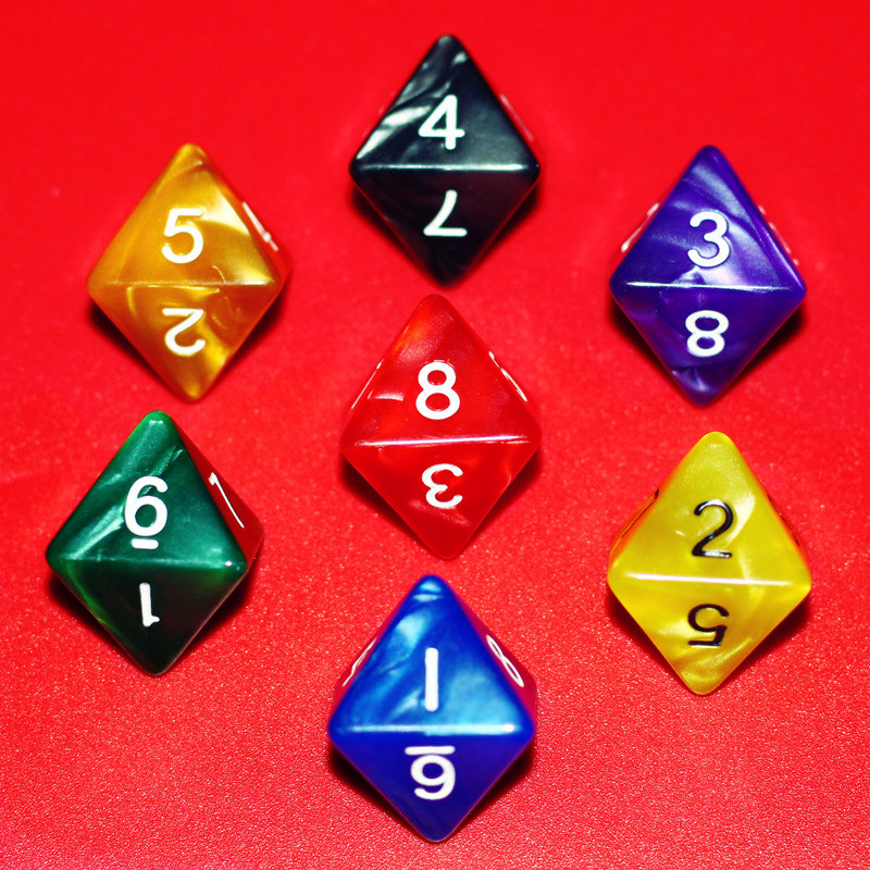 8 Faces Digital Color Son Math Teaching Aids Multi-faceted Screen Tabletop Games Toy Props Eight Faces Dice Table Cruise Accessories-Taobao