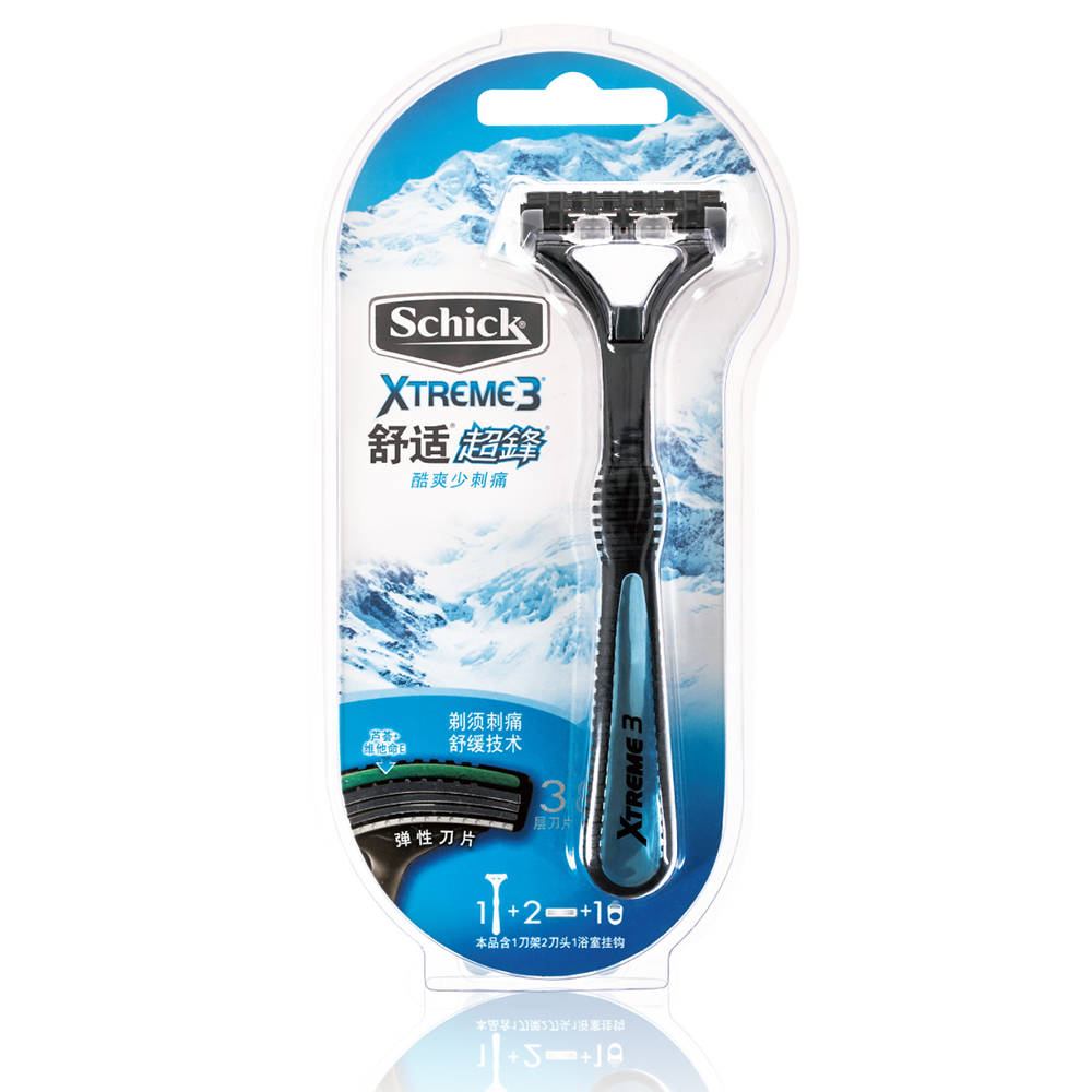 舒适超锋3剃须刀架+2刀片 schick xtreme3男士手动刮剔胡刀特价