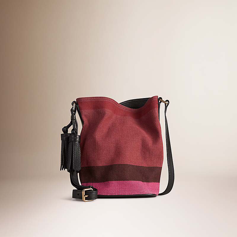 BURBERRY/博柏利小号套染 Canvas 格纹拼皮革艾仕贝手袋 40124001