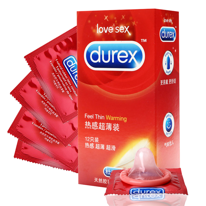 Durex杜蕾斯避孕套热感超薄12只装 安全套 成人计生用品情趣用品