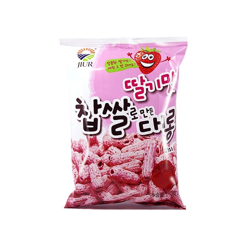 【天猫超市】韩国进口零食 九日草莓味糯米脆脆条 110g 休闲膨化