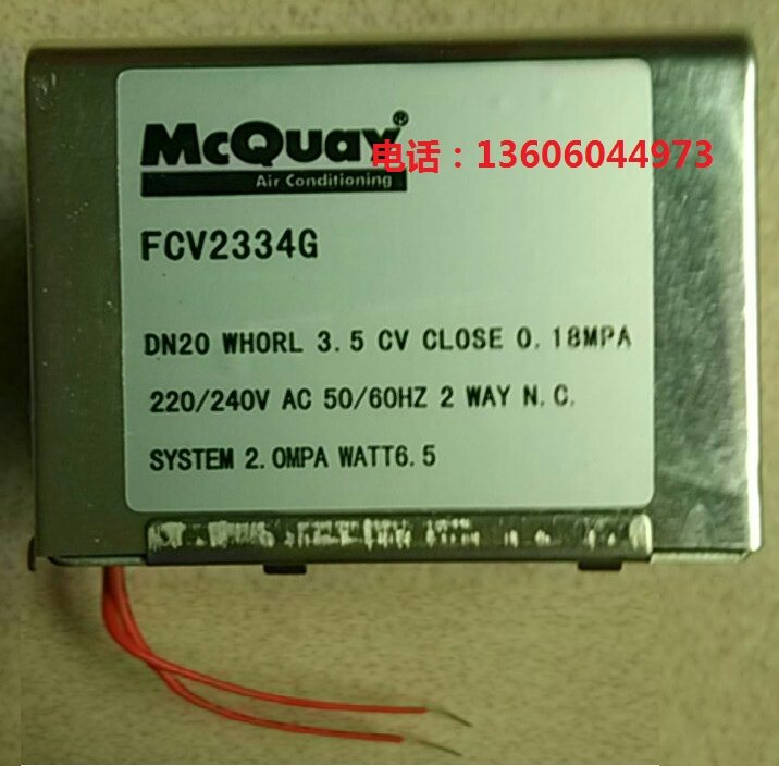 McVill McQuay electric two-pass valve DN20 actuator driver