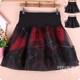 Autumn and winter female A -line lace skirt printed European roots gauze skirt Puffle large size tight high waist lewd skirt