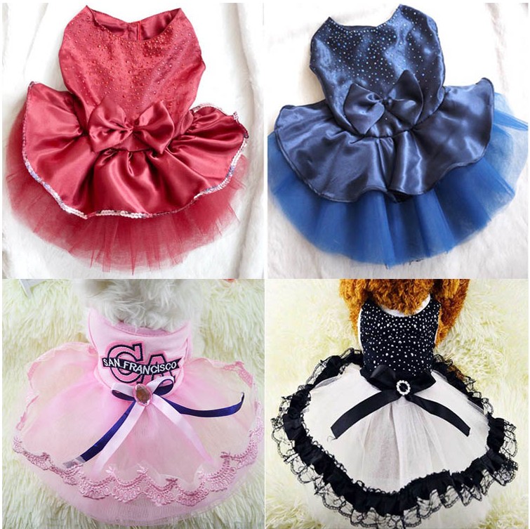 Teddy hot diamond wedding dress pet clothing spring and summer dog clothes spring and autumn Pomeranian bichon princess skirt