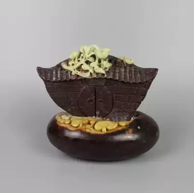 Flower and bird Qingtian dragon egg stone carving ornaments happy from the sky