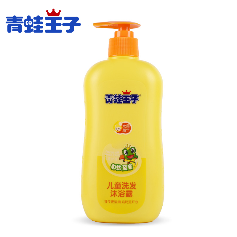 青蛙王子480ml儿童洗发沐浴露(水果精华) 温和无泪配方洗发水洗护