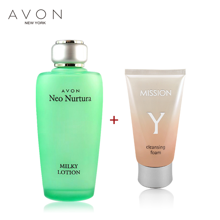 包邮正品 Avon/雅芳 新自然乳液100ML+雅芳美颜洁容霜 保湿补水