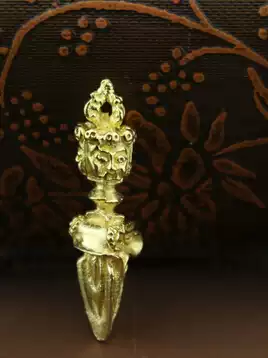 Nepal pure brass Ma Ming King three-sided Puba King Kong Pong King Kong Gang magic pestle pendant is about 37MM long