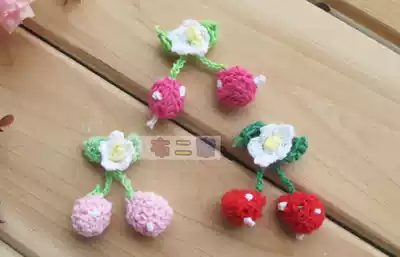 Wool woven fabric cute clothes decorative cloth stickers cherry flower accessories handmade diy small flowers three-dimensional material