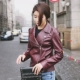 Áo khoác ngoài mùa xuân và mùa thu mới bằng da nữ áo khoác ngắn Phiên bản Hàn Quốc của áo khoác mỏng xe máy da cừu xu hướng - Quần áo da