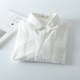 Spring new women's shirt long-sleeved cotton lace solid color sweet Japanese style small fresh white shirt women's top