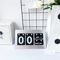 ins Nordic cool industrial lamp desktop calendar ornaments modern simple perpetual calendar hanging film calendar calendar decorations