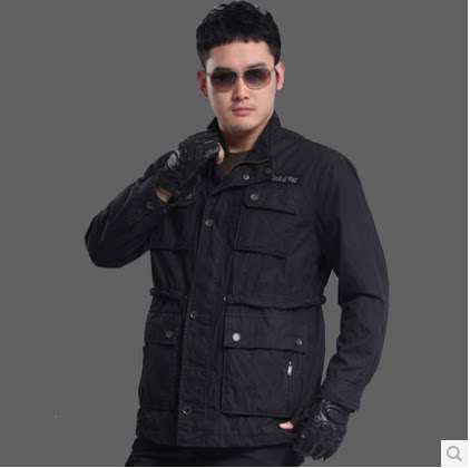 Outdoor tactical windbreaker men's field uniform jacket casual military uniform multi-pocket jacket waterproof spring and autumn stand-up collar charge jacket men