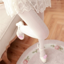 Japanese retro white stockings sexy lace pantyhose women cute soft sister long tube slim jacquard bottom socks