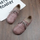 Giày búp bê Sen retro handmade đế mềm, giày đế bằng, miệng cắt thấp mẫu giày nữ đẹp 2021 Giày cắt thấp