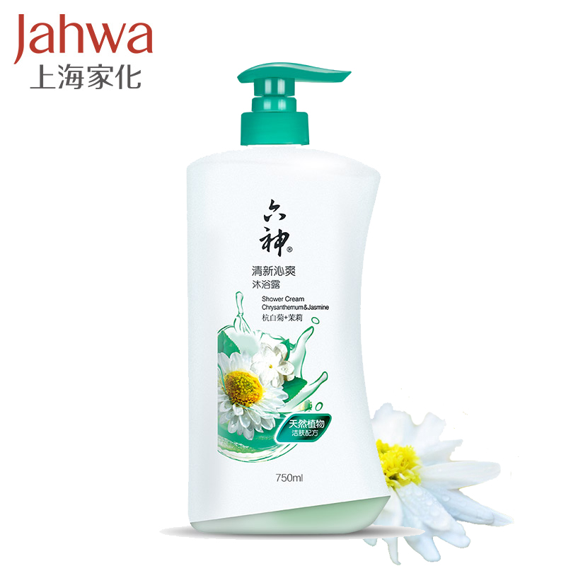 六神清新沁爽沐浴露750ml 天然草本成分舒爽畅快