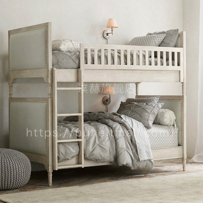 American bunk beds pediatrics high and low beds Double beds Adult solid wood European style minimalist children beds up and down.