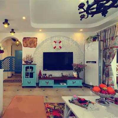 Mediterranean European style plaster line TV background wall border decoration TV Wall arched frame gypsum Line 5