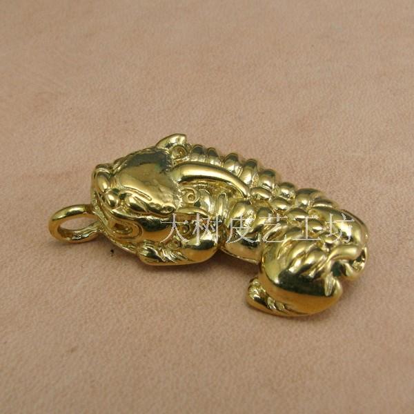 Brass (Lucky Pixiu) Key Ring Buckle Decorative Accessories Handmade Leather Goods Copper Hardware (TC46)