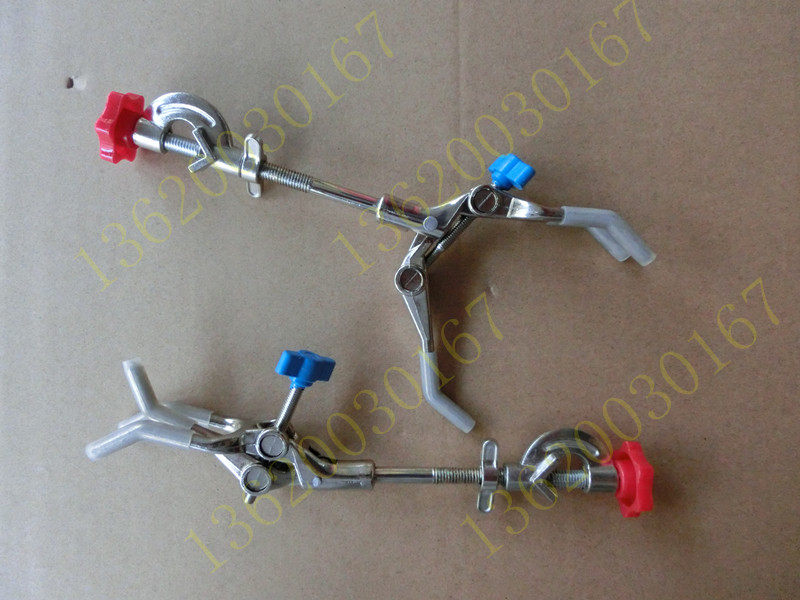 Three-claw single adjusting Wanuse clip-burning cup clip with cross steering clamp condensing tube fixing clip flask test tube clamp