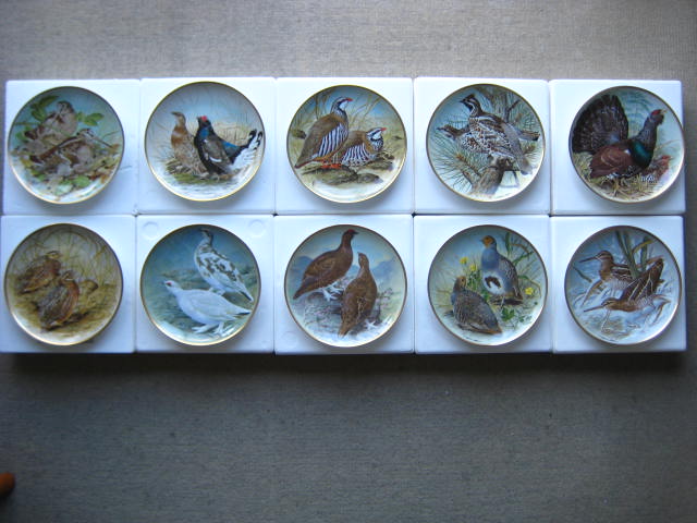 French Limoges Limoges Birds of the World 24K gold-plated edge decorative collection plate